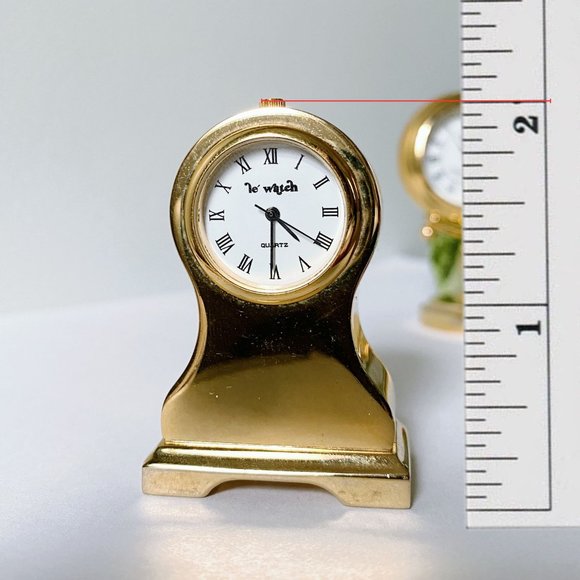 Le Watch (2) Vintage Miniature Clocks Solid Brass PRISTINE Condition - Picture 3 of 7